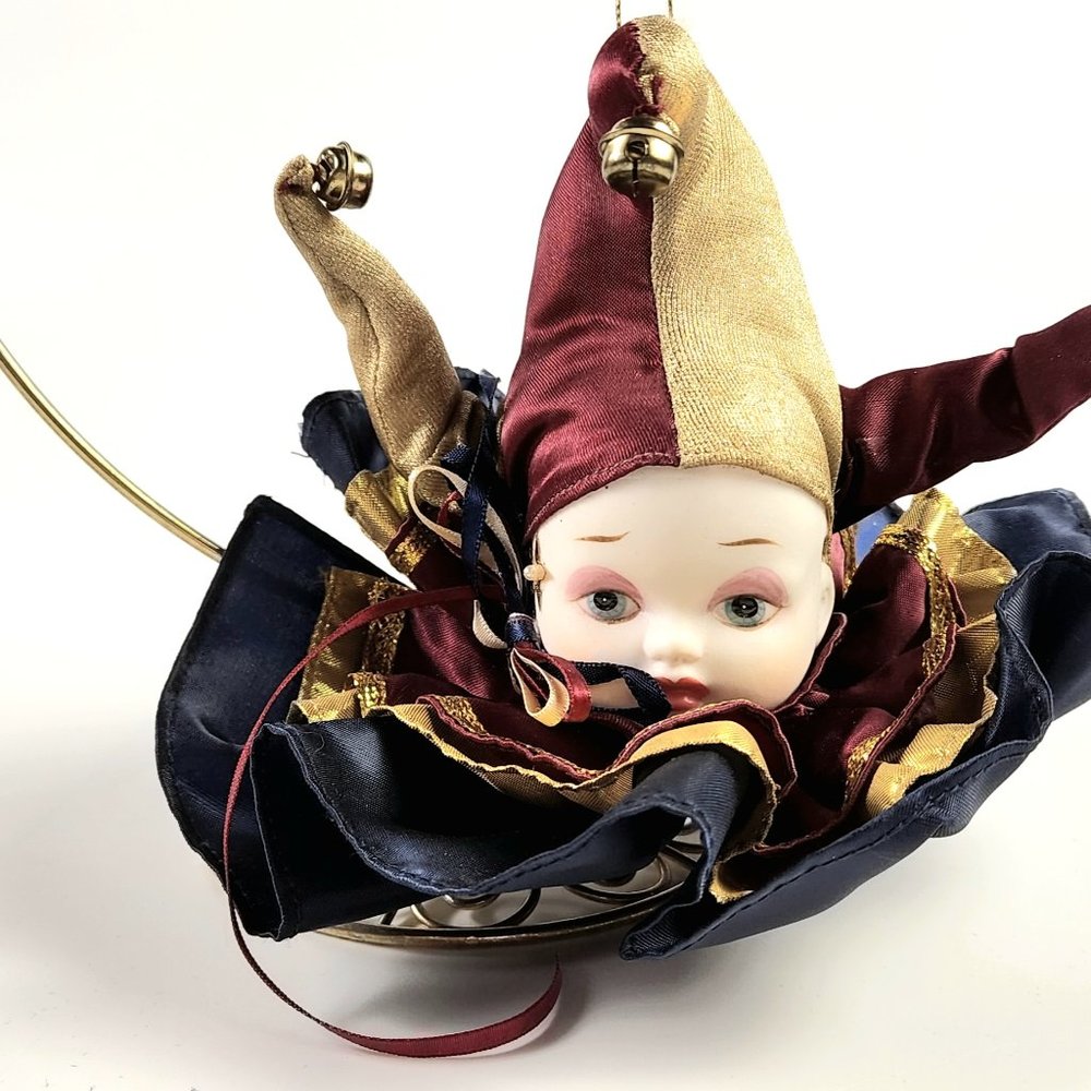 Vintage SILVESTRI - Cute Doll Face Christmas Ornament - 5" Long- Taiwan